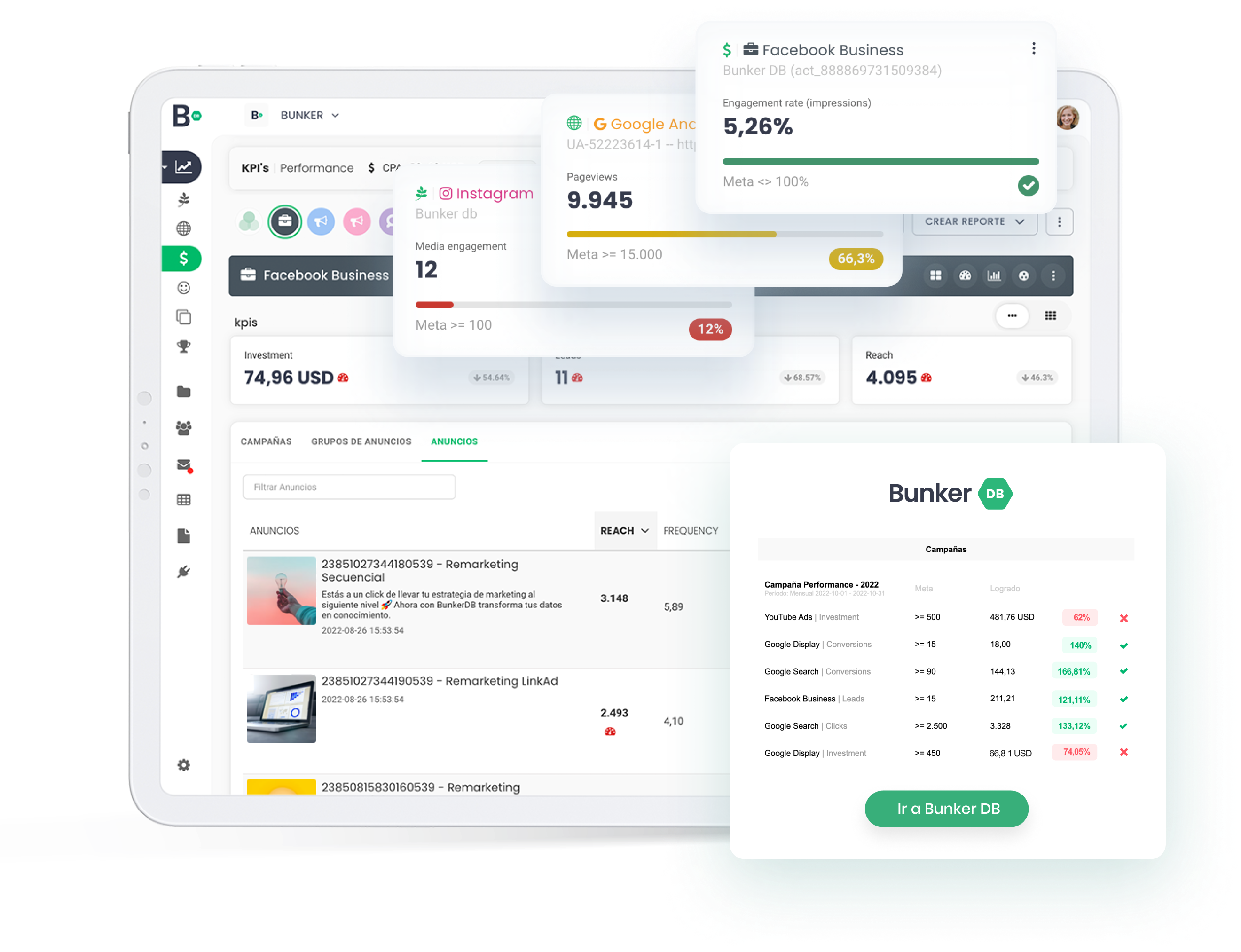 screenshot of Bunker DB Analytics